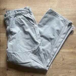 Carhartt Gray Cotton Dungaree Pants Men’s Size 36 x 32